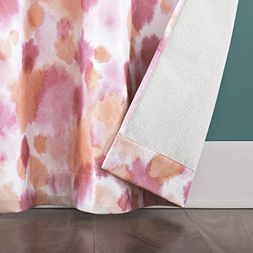 Sun Zero Tie Dye Print Total Blackout Grommet Curtain Panel, 40" X 84", Pink #TOP4