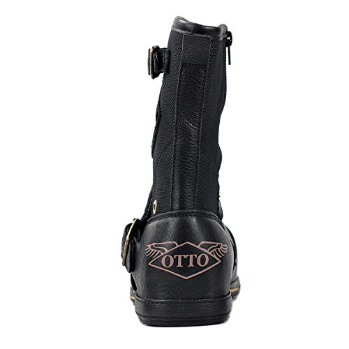 Image of OSSTONE Moto Boots for Men Designer Fashion Zipper-up Leather Chukka western Boots Casual Shoes OS-5008-1-HH-US