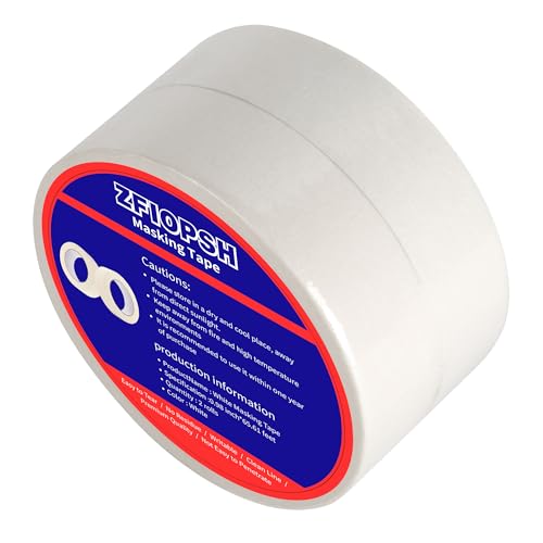 Image of White Masking Tape 1 Inch, 2 Rolls Painter Tape, Easy Tear Paper Tape for Watercolor Painting, Labeling, Crafts, DIY, Art Projects & Classroom Use, 21.87 Yards Each.