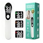 Thermomètre Frontal Sans Contact pour Bébé et Adultes, Thermomètre Numérique Infrarouge avec Alerte Fièvre, Lecture Rapide et Précise, écran LCD, Conversion °C/°F