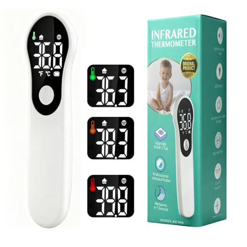 Fieberthermometer Fieberthermometer stirn–Aufladbar & Kontaktlos,Infrarot-Stirnthermometer für die ganze Familie mit sekundenschneller...