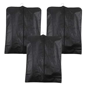 PrettyKrafts Foldable Non Woven Coat Cover (Set of 3 pcs) – Black