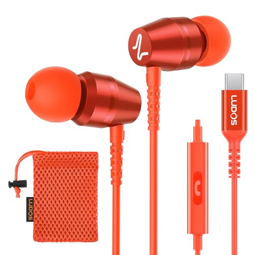 Image of LUDOS OMNITONE USB C Headphones for iPhone 17 16 15 Pro Max Plus Air iPad Pro, 5 Years Warranty, USB-C Earbuds for Samsung Galaxy S24 S23 Ultra S22 S21 FE S20 Z Flip 3 Fold 4, USB Type C Earphones