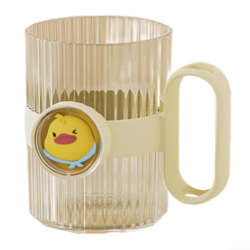 Portaspazzolino e tazza per collutorio a doppia funzione, montabile, 1 pezzo, salvaspazio, compatto e facile da pulire, per piccoli bagni e case moderne (giallo)