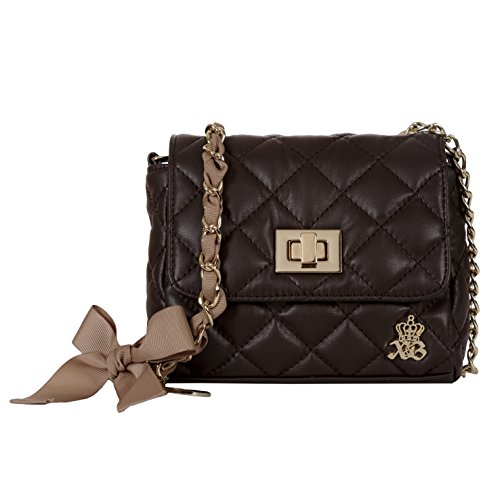 Sac bandoulière marron foncé finitions soignées référence 29114