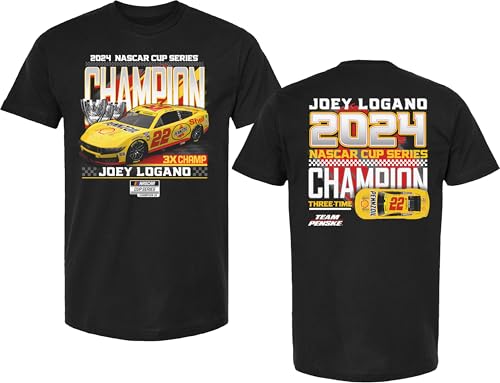 Joey Logano #22 NASCAR 2024 Cup Series Championship Car 2-Spot T-Shirt Black (US, Alpha, X-Large, Regular, Regular, Black)