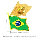 Brazil Flag Lapel Pin - Enamel Metal National Badge | World Travel Souvenir Gifts for Men & Women | Country Flag Patriotic Brooch Bulk Pack of Pins for Hat, Tie, Clothes, Backpack (1pc)