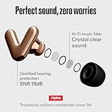 Alpine Tune Earplugs, Concert Ear Plugs with Noise Reduction, High-Fidelity Music Quality, 19dB Hearing Protection with Crystal Clear Sound, 4 Sizes Included, Gigs, Raves, Festivals & Clubs, Rose Gold - Image 4