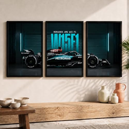 Image of HOMESY Sports Car Framed Posters Gift Items for Boys Room | Wall Decoration for Bedroom Living Room Office Gaming Room Decor | Sports Car Poster with Frame for Wall Decor Set Of 3 Size (13x17 inch, BLACK)