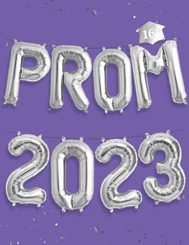House Of Party Prom 2023 Balloons Silver 16 Inch | 2023 Graduation Decorations Silver | Prom 2023 Foil Mylar Letter Balloons | Prom Decorations For Party 2023 Graduation Balloons Class Of 2023 #TOP27