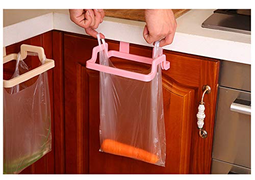 OneMoreT Support de porte de cuisine respectueux de l'environnement à suspendre pour ranger les poubelles rose