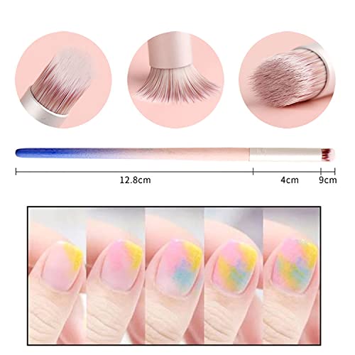 Kaagee 6Pieces Ombre Nail Brush Wood Nail Pen Ombre Brush For Gel Nails Nail Gradient Brush Nail Design Brushes Nail Painting Kit Nail Art Tools Acrylic Nail Accessories #TOP3