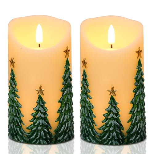 Eldnacele Weihnachtsbaum LED Kerzen mit 6H Timer, Flammenlose Kerzen...
