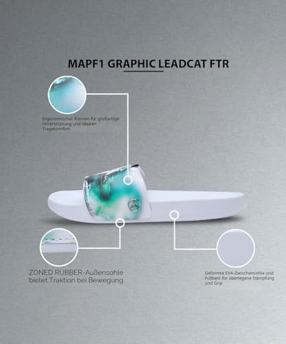 PUMA Unisex Mapf1 Graphic Leadcat FTR Slide Sandalen, weiß, 40.5 EU – Ansicht 5