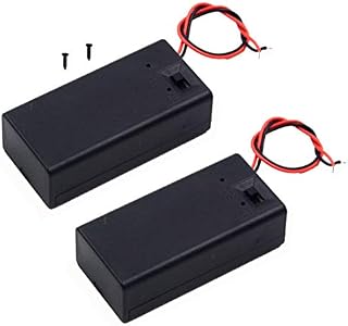 LAMPVPATH (Pack of 2) 9v Battery Holder, 9 Volt Battery Holder with Switch