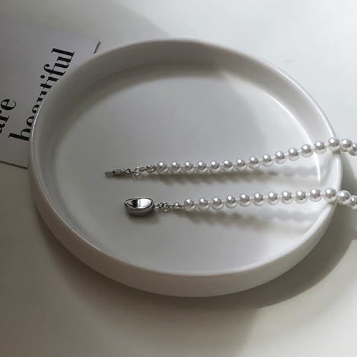 Image of Zeffy Pearl Necklace 4MM /6MM /8MM Dainty Round Imitation Pearl Choker Necklace Wedding Pearl Necklace Delicate Jewelry for Women Simple Bridesmaid Jewelry Gifts