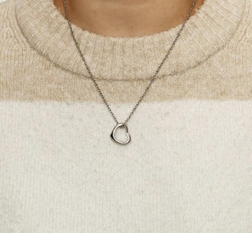 Generic Silver Heart Necklace Heart Pendant Necklace Open Heart Necklace Heart Necklaces For Women thumb #4