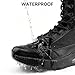 CENNID Women's Waterproof Tactical Work Boots Non-Slip Military Combat Anke Boots Side Zipper Leather Boots Motorcycle Hiking Boots 8 Inches, Black 8.5