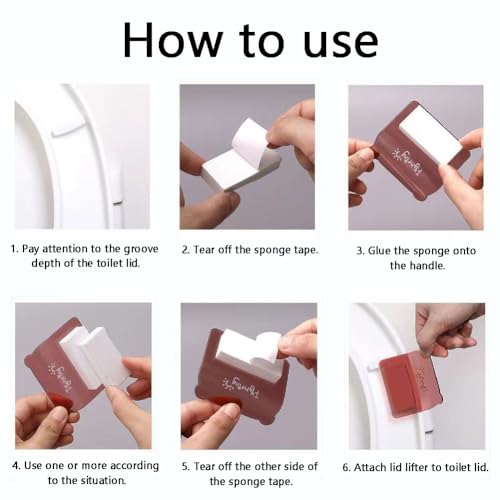 Image of 4 PCS Toilet Seat Lifter,Toilet Cover Lifter,Toilet Cover Support Lifter | Avoid Direct Contact with the Toilet Lid,Suitable for Home, Office and Hotel Bathroom (Multicolor)