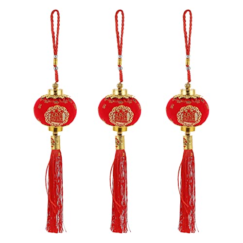 STOBOK 1 Pc Linterna Colgante Colgante Chino Adorno De Feng Shui Buena Suerte Colgando Colgante Decoración del Año Chino Borla De Año 2022 Chile Lámpara Colgante Paño