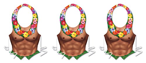 Beistle Plastic Hula Hunk Vests 3 Piece, Multicolored - //coolthings.us
