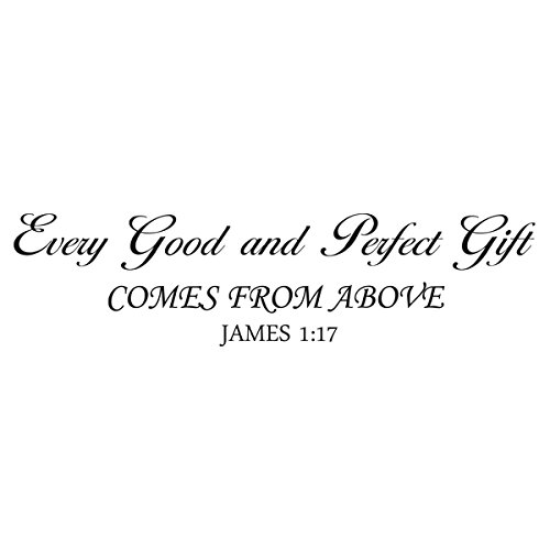 Digtour Wallart Bible Wall Decal Baby Nursery Wall Quote Christian Wall Sticker Words Wall Mural Graphic Baby Room Art Decor Every Good Comes From Above Dark Brown #TOP2