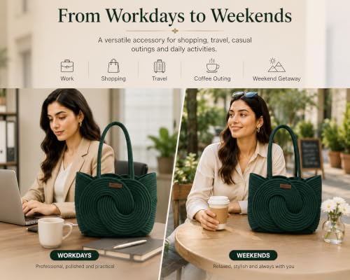 Image of Handbag for Women | Handmade Natural Cane & Dry Grass Tote Bag | Stylish Shoulder Bag for Women | Ladies Purse for Office, Travel & Daily Use | Gift for Women
