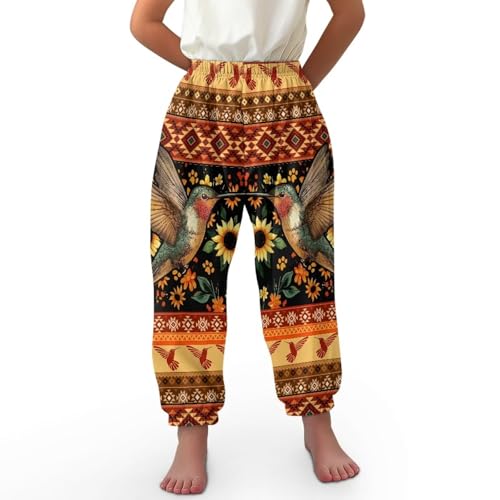 Kids Harem Pants Loose Lightweight Long Bloomers Girls Yoga Trousers Bohe Beach Pants Baggy Hiphop Activewear