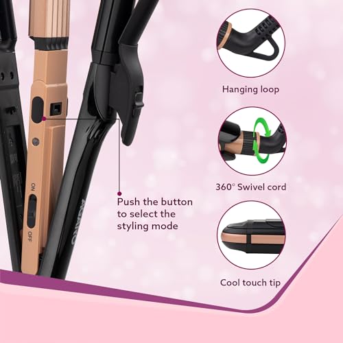 AGARO 4 in1 hair Straightener,Wavy Hair, Crimper, Curler, Hair Styler, Keratin Infused Ceramic Coated Plate, Variable Style Settings, Hair Styling,... - Image 5