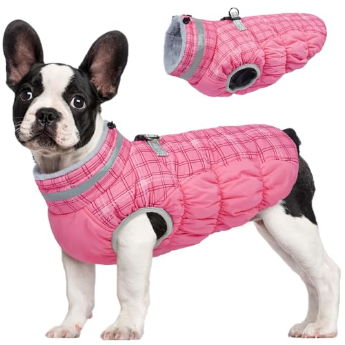 Image of FUAMEY Dog Winter Coat Fleece Warm Medium Dog Coat with Harness Built in