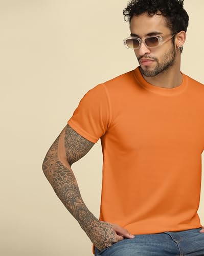 Image of VastraVibes Cotton Regular Fit T-Shirt Round Neck Casual Mens Plain Tshirt