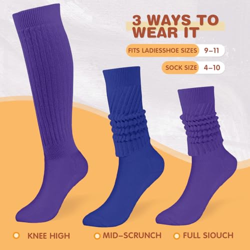 Image of Buauty Slouch Socks for Women, Soft Extra Long Chunky Scrunch Knee High Sock Winter Knit Slouchy Socks Leg Warmmers