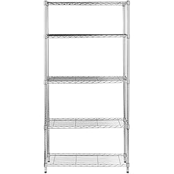 Estanterias Metalicas Cantabria Amazon Basics Estantería con 5 baldas, 35.6 D x 91.4 W x 182.9 H cm, Cromado