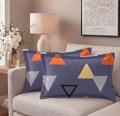 Image of VAS COLLECTIONS Cotton Pillow Cover Set of 2 (17x27 Inches) | Ultra Soft Breathable Pillow Cases for Bed | Skin Friendly, Fade Resistant & Comfortable Pillow Covers for Bedroom Decor (Purple)