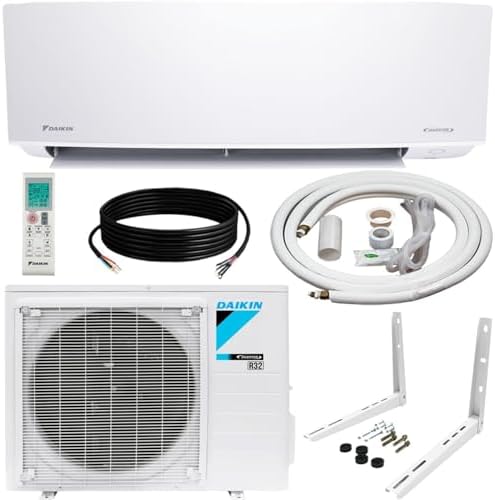 Daikin 18,000 BTU 18 SEER2 Entra R32 Series Ductless Mini Split Heat Pump System w/Maxwell All-Inclusive 15’ Installation Kit and Wall Mounting Bracket (230V)