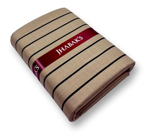 Image of JHABAK'S Unstitched Premium Cotton Blend Strip Shirt & Trouser Fabric - 2.25 Meter Shirt Cloth - 1.30 Meter Pant Piece (Set of 2)
