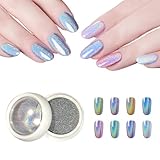 BISHENGYF polvere laser per unghie, olografica per unghie, in polvere arcobaleno, con glitter per manicure e nail art, decorazione fai da te (polvere laser fine)