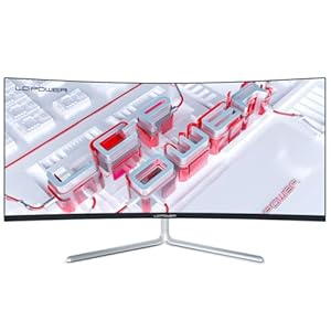 LC-Power LC-M34-UWQHD-100-C-V3 Gaming Monitor 34″ Curved Ultra WQHD Display 21:9, 100Hz, 1500R, Adaptive Sync, VA, 1*HDMI, DP, DVI,AUX, schwarz weiß