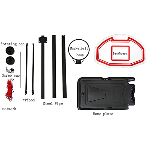 Draagbare basketbalhoepel, doelen en staan met in de hoogte verstelbare hofbasketbalring voor kinderen en volwassenen - Image 7
