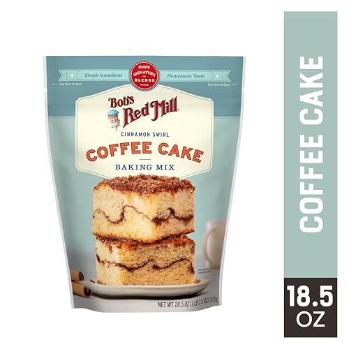 Image of Bob's Red Mill Cinnamon Swirl Coffee Cake Baking Mix - 18.5 oz Bag (Pack of 2), Simple Clean Ingredients, Homemade Taste, Non-GMO