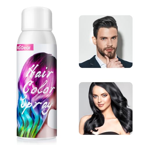 Spray De Color Para El Cabello Negro, Laca Temporal Para El Cabello Coloreada, Spray De Tinte Capilar Lavable De Una Sola Vez Para Fiestas De Disfraces Cosplay Halloween, Tinte Rápido -100ml