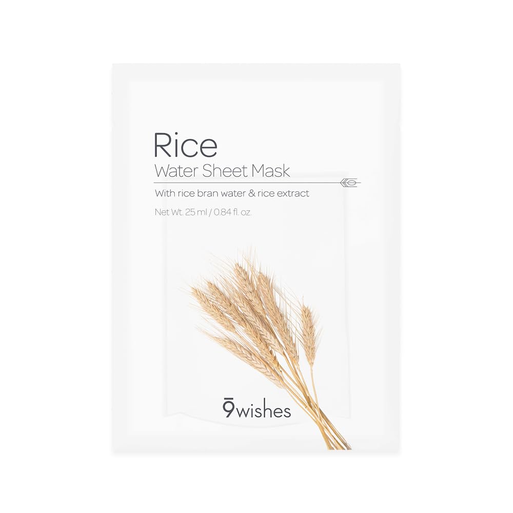 Rice Water Sheet Mask- Hydrating Korean Face Mask with Rice Water, Moisturizing Mask for Radiant Skin, Improves Skin Texture, Korean Skincare- 25ml x 10 Sheets