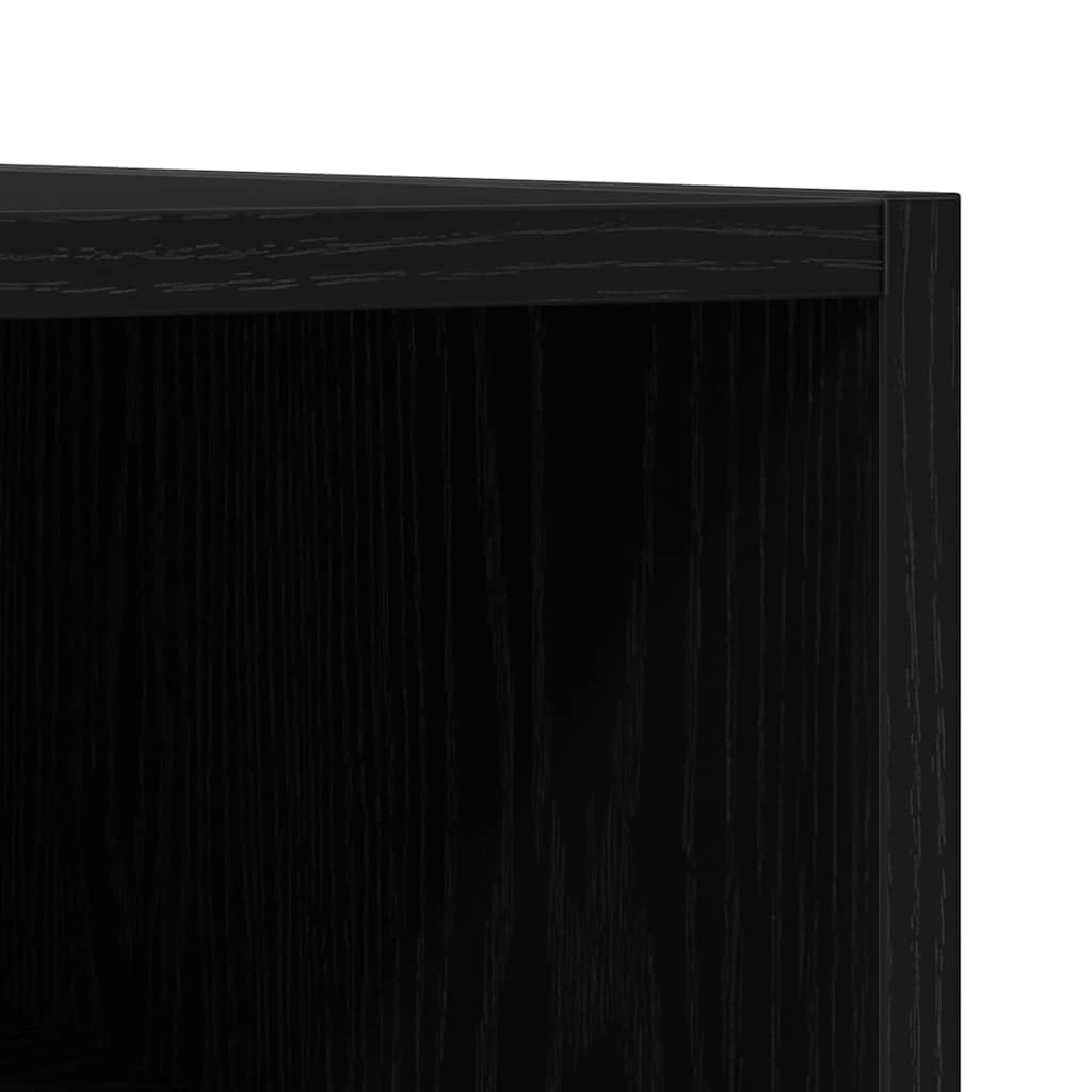 Armadietto per vinili, effetto rovere nero, 100 x 38 x 48 cm, con 5 ripiani, per soggiorno, credenza, scaffale, organizer per libri e supporti multimediali