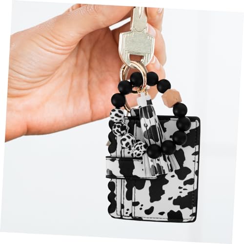 SAFIGLE Wristlet Wallet for Women Cow Pattern Beaded Clutch Fashionable Women's Card Holder Compact Purse4
