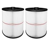 Replacement Filter for Craftsman Shop Vac 9-17816，fits 5 Gallon and Larger Vacuum Cleaner，2 Packs