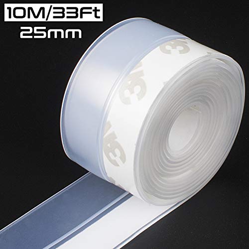 Butecare Door Strip Bottom,10M/33ft House and Glass Shower Door Silicone Seal for Side