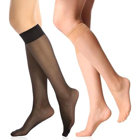 Vokmon 12 Pairs Knee High Sheer Socks Cover