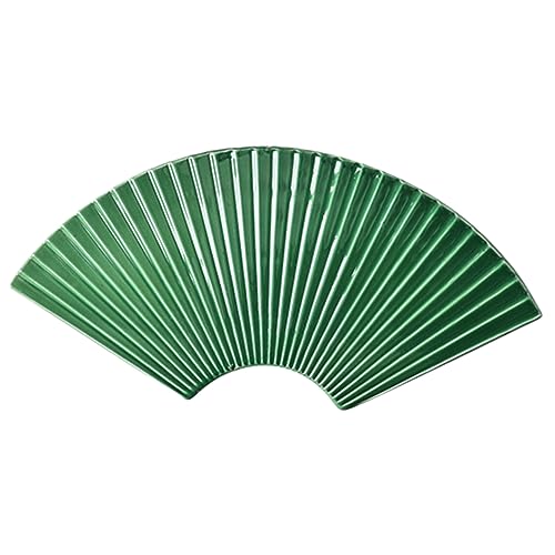 Plato de Cerámica Verde con Estilo Japonés en Forma de Abanico miniatura 1