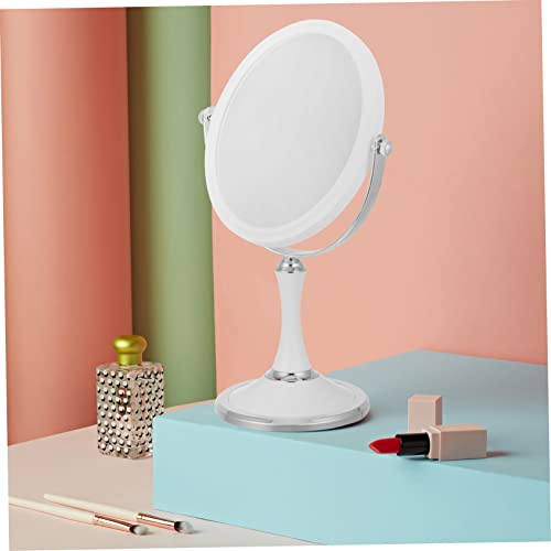 Espejo de maquillaje doble cara giratorio con luz LED miniatura 3