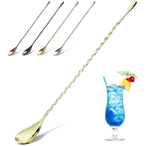 Edelstahl-Cocktail-Rührlöffel, Barlöffel, 30,1 cm langer Griff, Cocktail-Rührer für Barkeeper oder Zuhause Cover